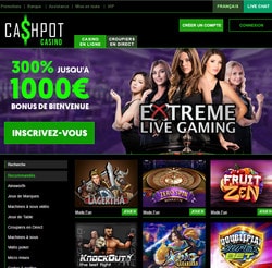 Cashpot Casino, live casino en francais