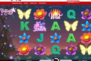 Machine a sous Butterfly Staxx de Netent disponible sur Lucky31 Casino