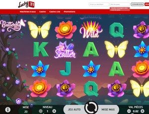 Machine à sous Butterfly Staxx de Netent disponible sur Lucky31 Casino