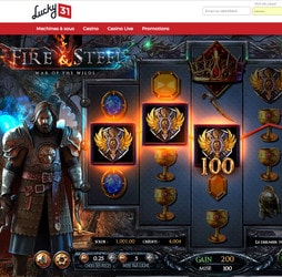 Machine à sous Fire and Steel de Betsoft sur Lucky31 casino