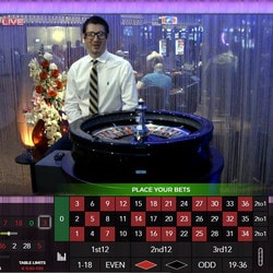 Casino Floor Roulette du logiciel Authentic Gaming en direct d'un vrai casino