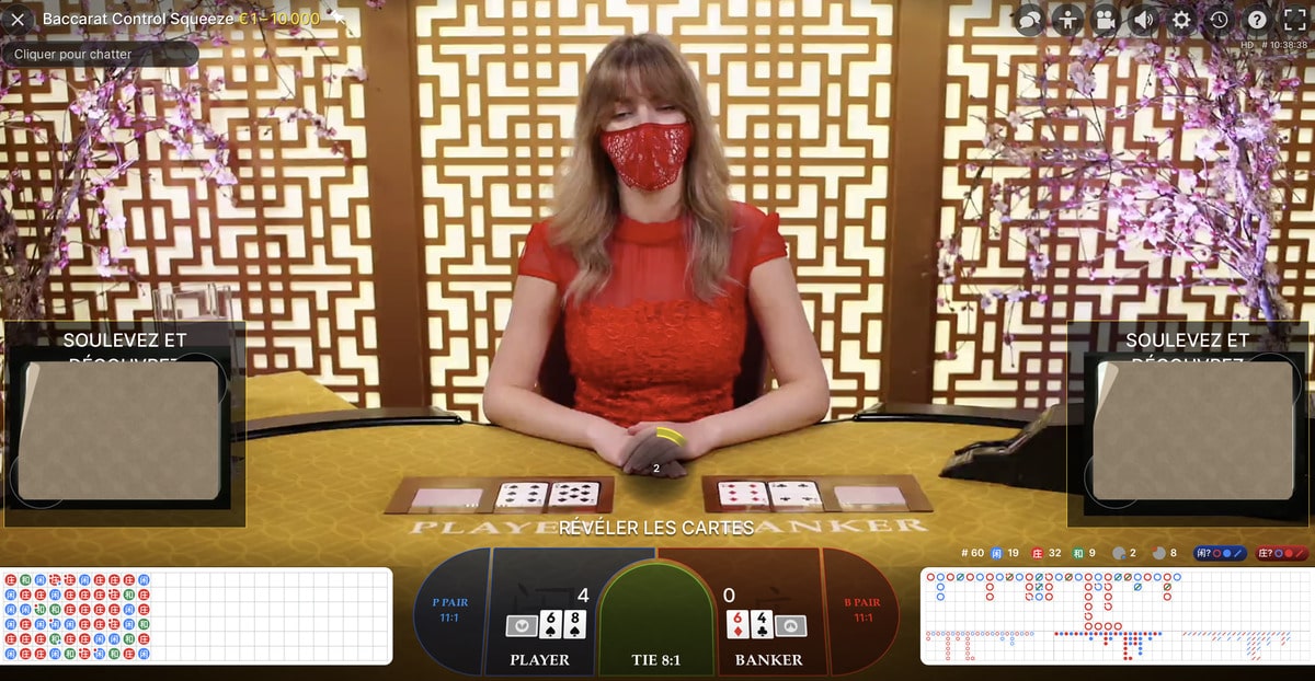 Baccarat Control Squeeze permet aux joueurs de retourner les cartes seuls