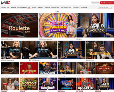 Lucky31 est un casino en ligne avec croupiers en direct