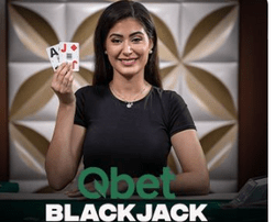 Qbet Blackjack table de blackjack en live avec croupier en direct