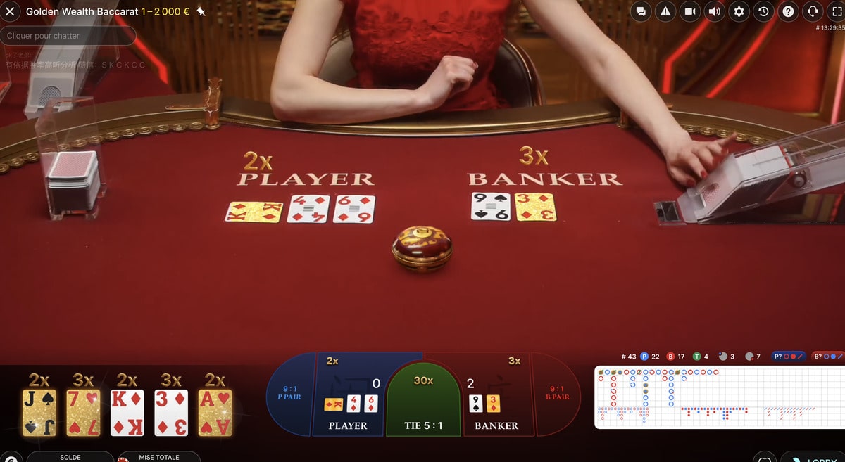 Golden Wealth Baccara du logiciel Evolution