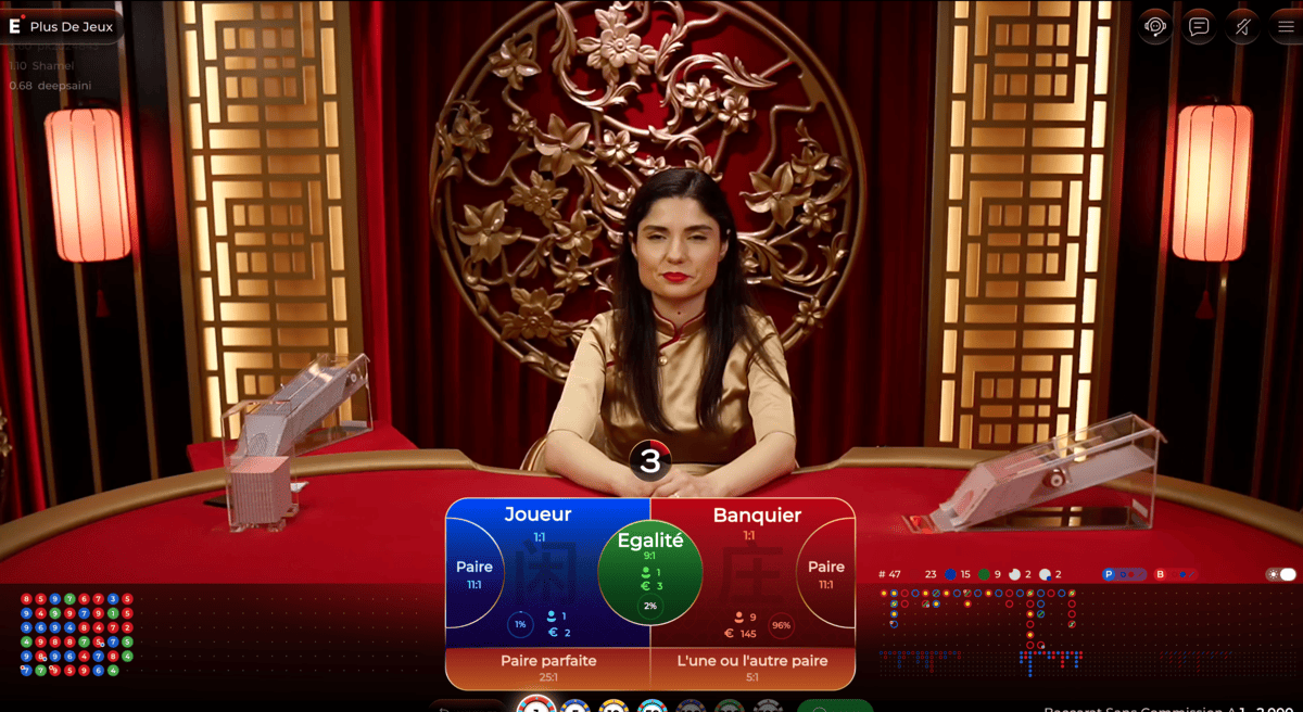 Baccara Ezugi Table de baccarat en ligne d'Ezugi