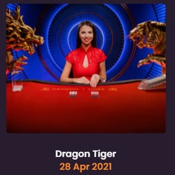 Sortie de la table de baccarat en live Dragon Tiger de Pragmatic Play live le 28 avril 2021